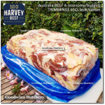 Australia BEEF TRIMMINGS 65CL daging sapi tetelan frozen HARVEY portioned 1.5" 4cm +/- 1.2kg (price/kg)
